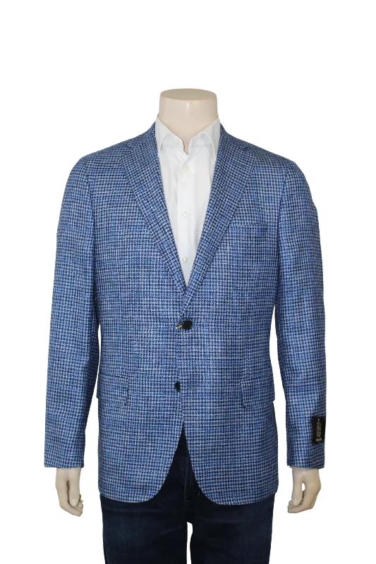 Blue & Navy Check Sport Coat Sophisticated Men's French