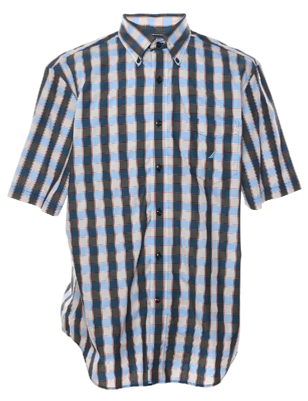 Nautica Short Sleeve Checked Shirt - L Edgy Men's Punk