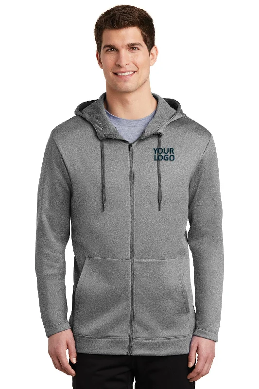 Nike ThermaFIT Customized Zip Hoodies, Dark Grey Heather Stylish Men's Tropical 