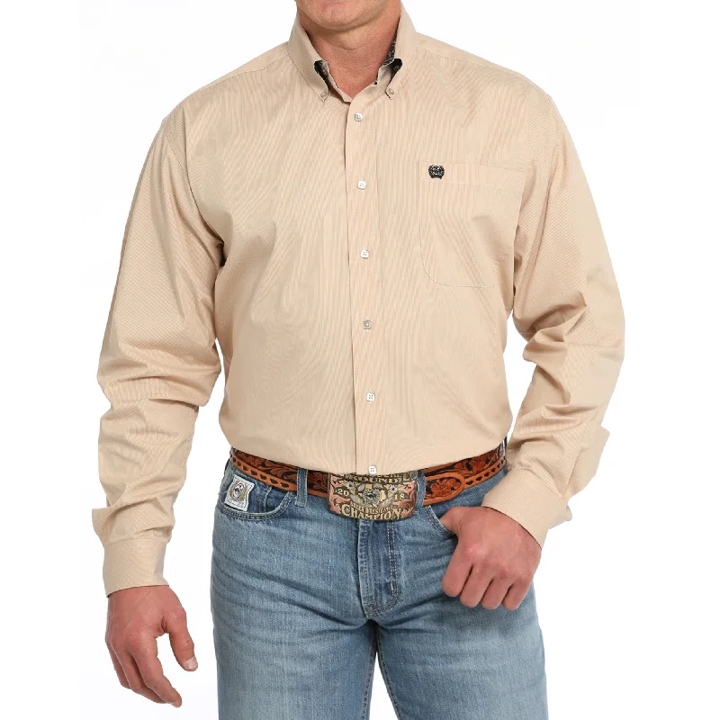 Cinch Men's Gold Microstrip Long Sleeve Shirt Dynamic Men's High