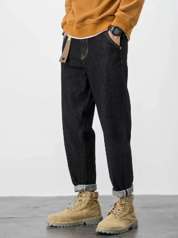 Stretch Elastic Belted Jeans Artistic Men's Avant