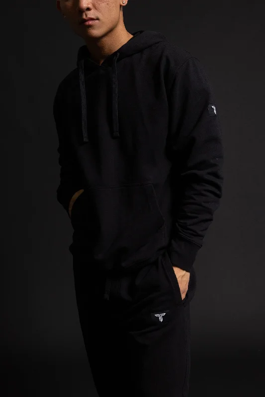 Takedown Sleeve Patch Hoodie - Black Practical Men's Quick