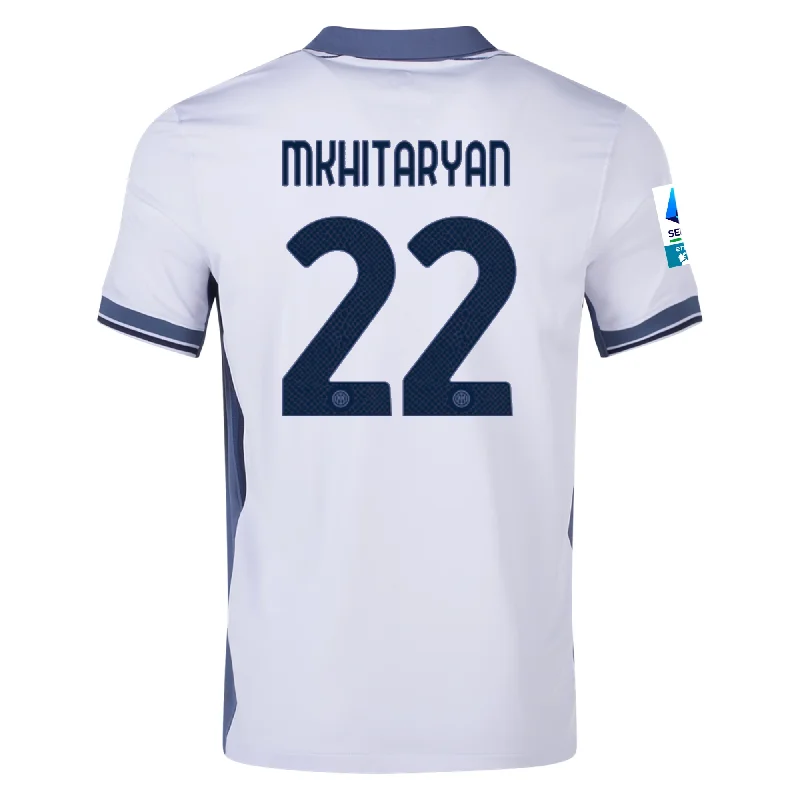 Nike Inter Milan Henrikh Mkhitaryan Away Jersey w/ Serie A + Scudetto Patch 24/25 (Summit White/Iris Whisper) Monochromatic Office Style