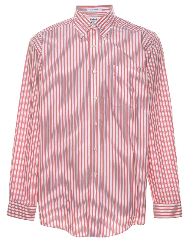 L.L. Bean Striped Smart Shirt - M Unique Men's Patch