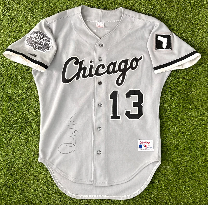 Chicago White Sox 1991 Ozzie Guillen Signed MLB Baseball Jersey (44/Large) Youthful Men's Anime