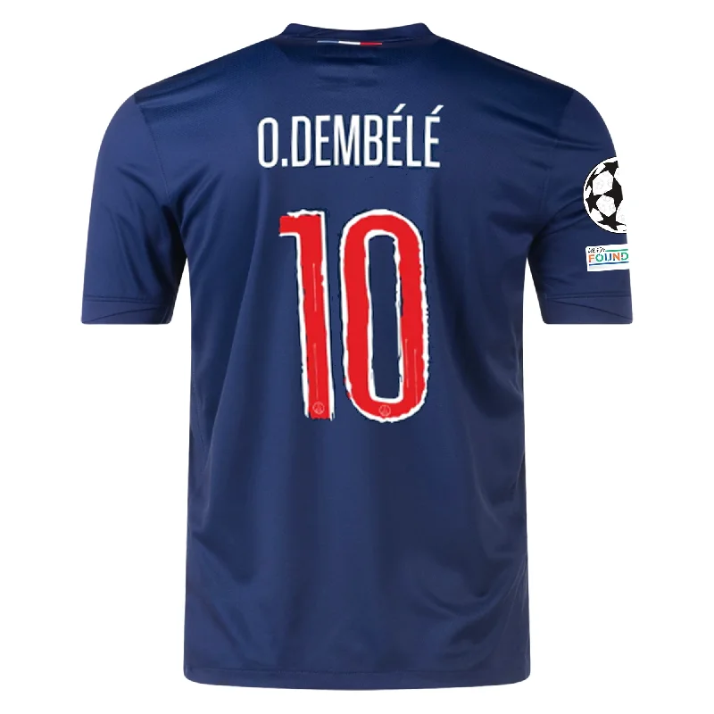 Nike Paris Saint-Germain Ousmane Dembélé Home Jersey w/ Champions League Patches 24/25 (Midnight Navy/White) Cool Men's Skate