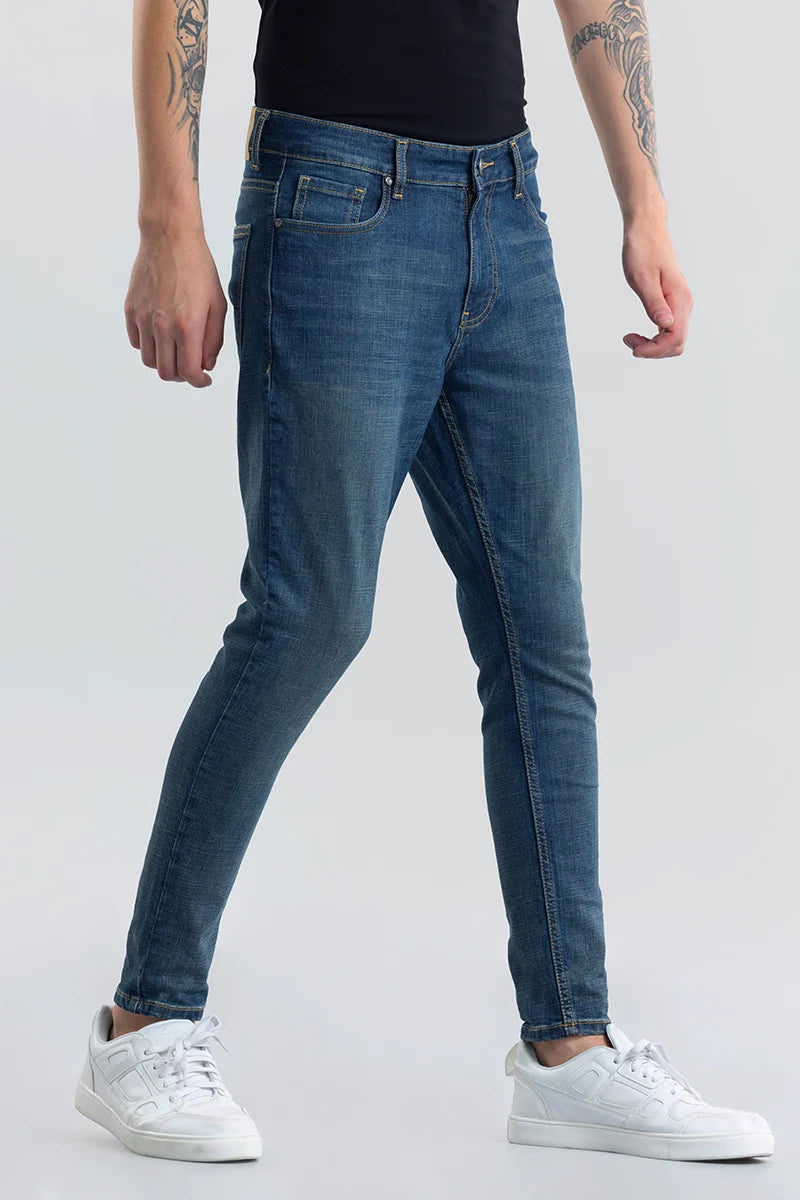 Livia Dark Blue Plain Skinny Fit Jeans Artistic Men's Hand