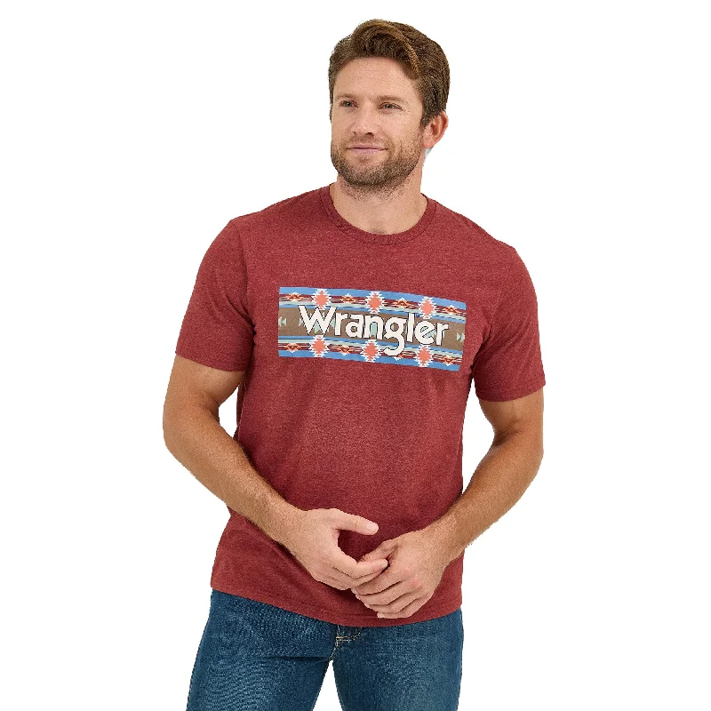 Wrangler Men's Brown Heather Aztec Tee Sharp Men's Italian