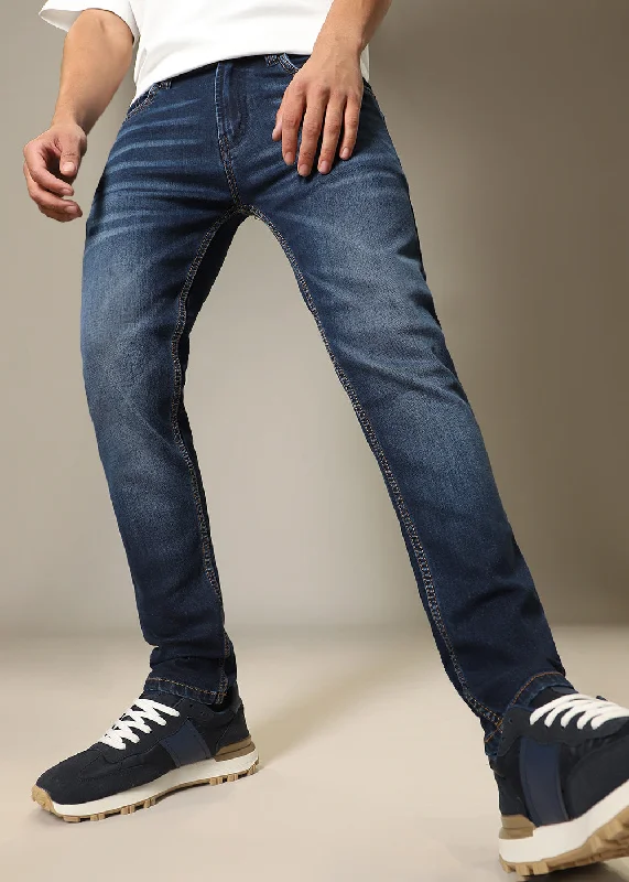 Grunge Blue Slim fit Jeans Tough Men's Military