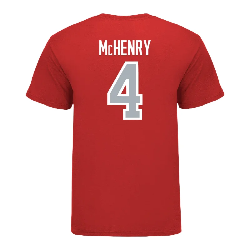 Ohio State Buckeyes Men's Soccer Student Athlete T-Shirt #4 Nicholas McHenry Streetwear Style