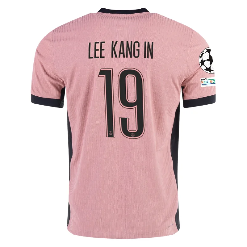 Nike Paris Saint-Germain Authentic Lee Kang-in Third Jersey w/ Champions League Patches 24/25 (Rust Pink/Black) Business