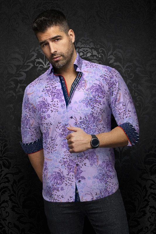 Au Noir Stretch Shirt | Beckett Lavender Sleek Men's Metallic