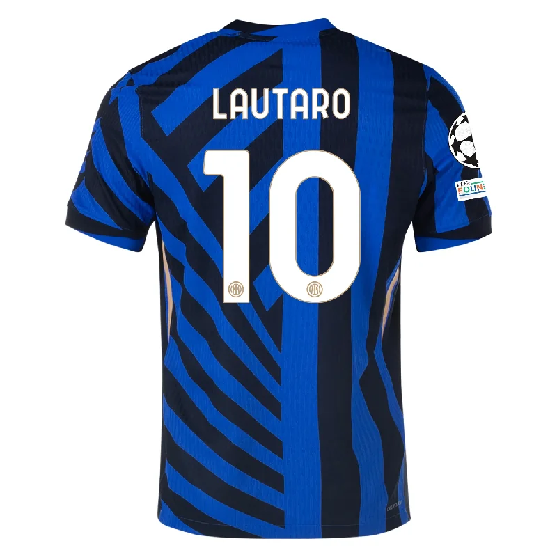 Nike Inter Milan Authentic Lautaro Martínez Home Jersey w/ Champions League + Scudetto Patch 24/25 (Lyon Blue/Black) Confident Men's High