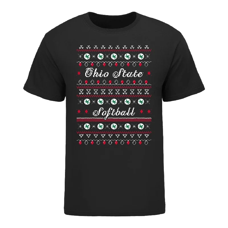 Ohio State Buckeyes Ugly Softball Sweater T-Shirt Tough Men's Tactical