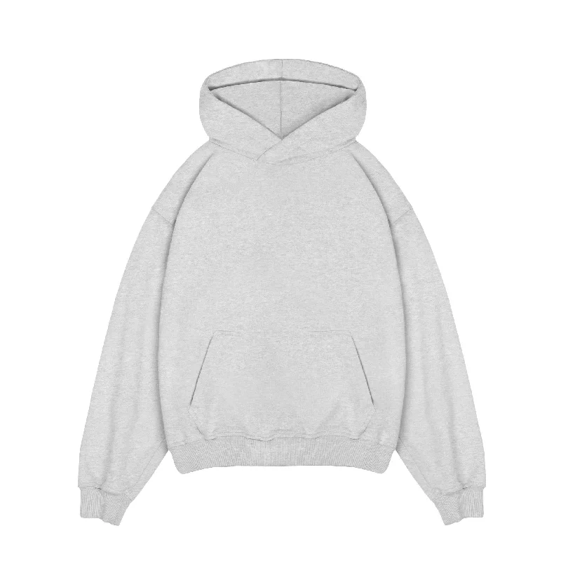 Hoodie - Light Marl Grey Minimalist Men's Casual 