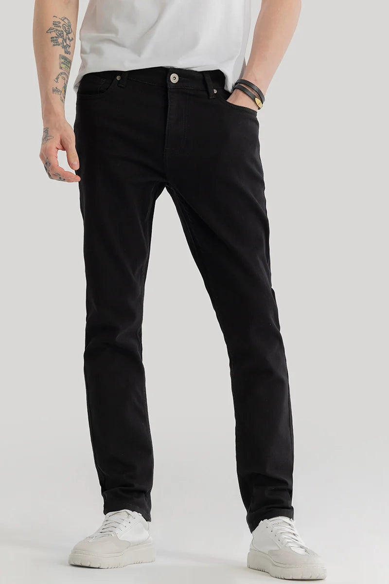 Henrik Black Plain Slim Fit Jeans Sporty Men's Tennis