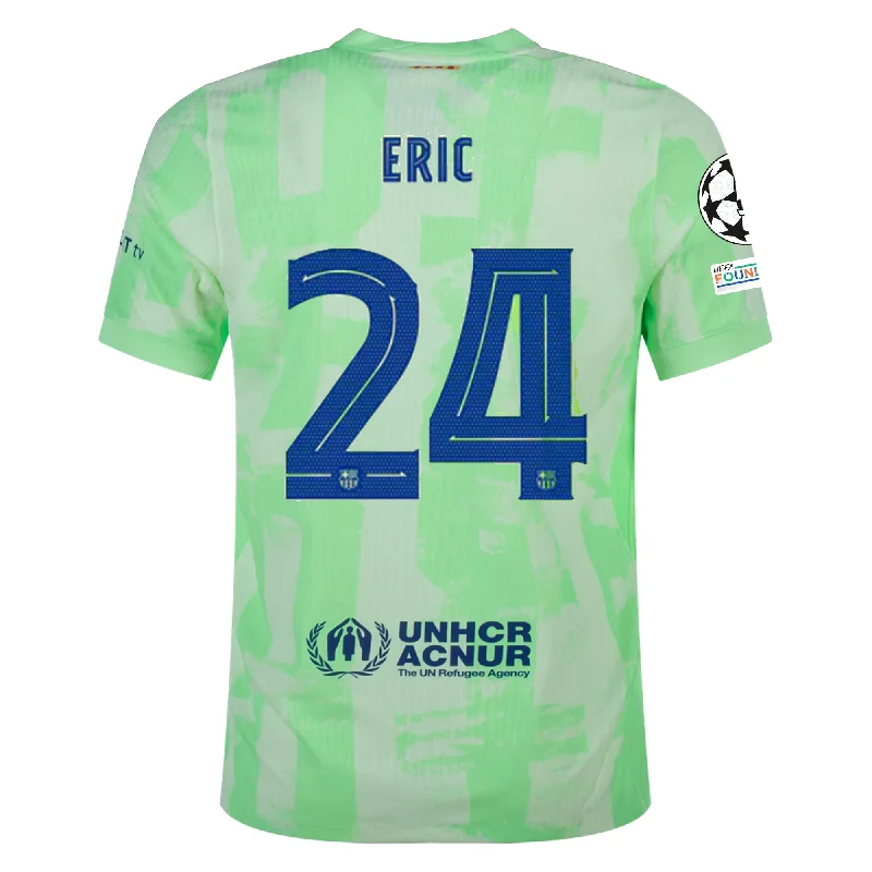 Nike Barcelona Authentic Eric García Third Jersey w/ Champions League Patches 24/25 (Barely Volt/Old Royal) Cozy Men's Sherpa