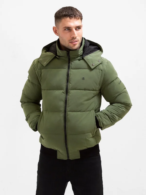 Ultimate Puffer Coat - Green Elegant Men's Cashmere