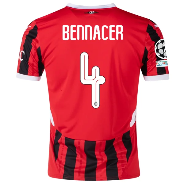 Puma AC Milan Ismaël Bennacer Home Jersey w/ Champions League Patches 24/25 (Puma Red/Puma Black) Elegant Men's Cashmere