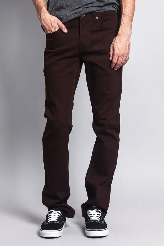 Men's Slim Fit Colored Jeans (Brown) Trendy Men's Oversized