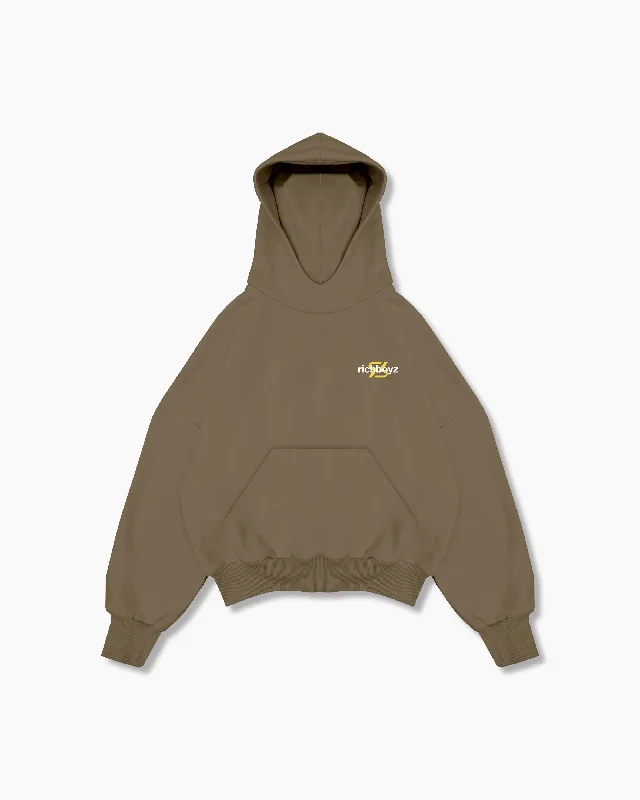 Box Hoodie - Khaki Masculine Men's Thick