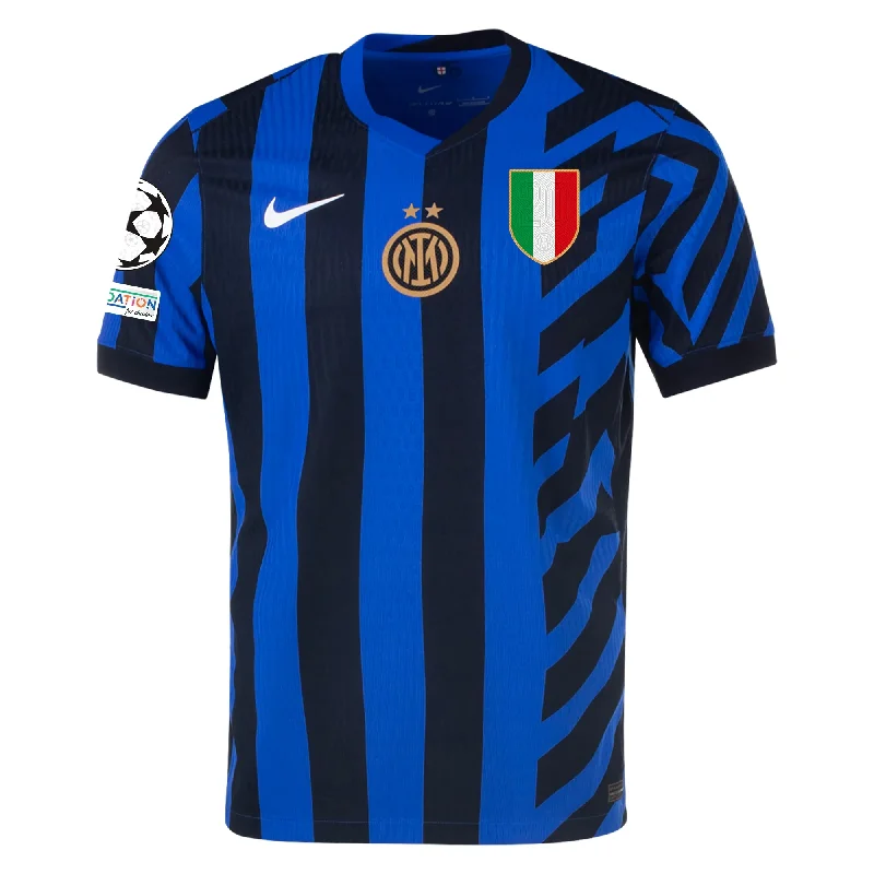 Nike Inter Milan Authentic Home Jersey w/ Champions League + Scudetto Patch 24/25 (Lyon Blue/Black) Cozy Men's Sherpa