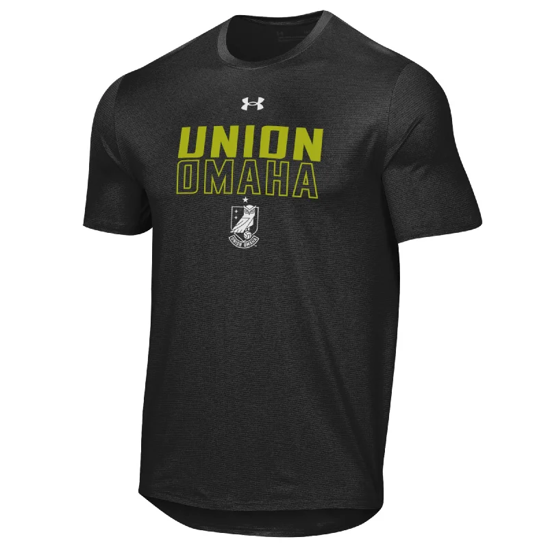 Union Omaha Men's Under Armour Black Twist Vent Tee Trendy Men's Bucket