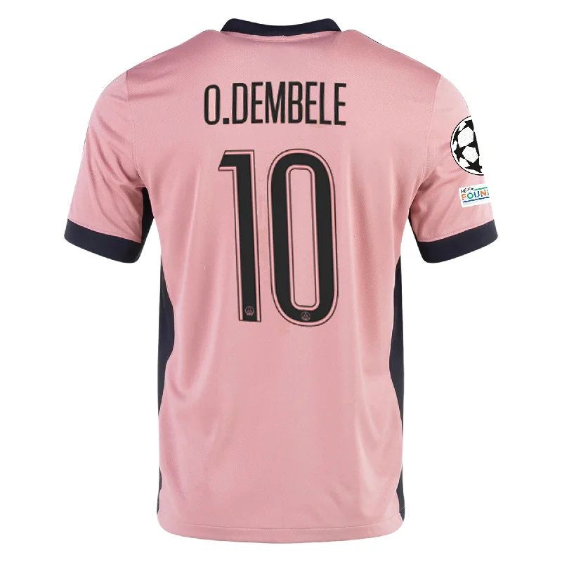 Nike Paris Saint-Germain Ousmane Dembélé Third Jersey w/ Champions League Patches 24/25 (Rust Pink/Black) Relaxed Men's Australian 