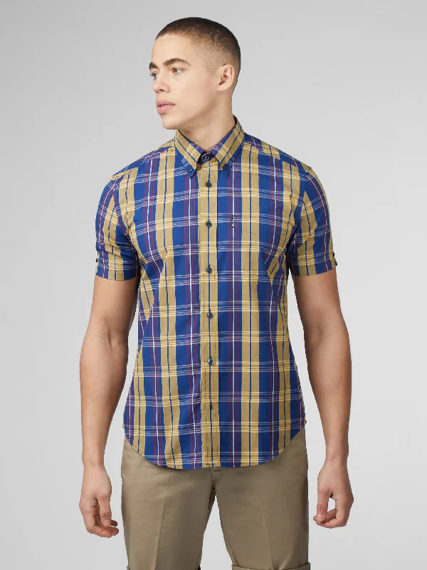 Signature Irregular Check Shirt - Twilight Denim Sporty Men's Athleisure 