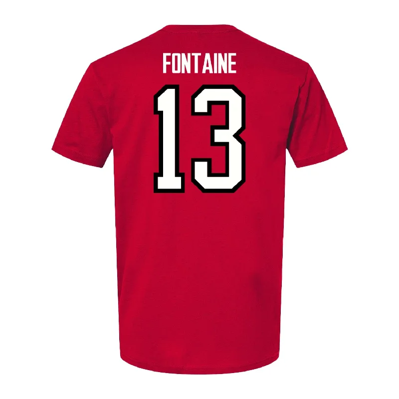 Ohio State Buckeyes Men's Hockey Student Athlete #13 Gunnarwolfe Fontaine T-Shirt Sporty Men's Athleisure 