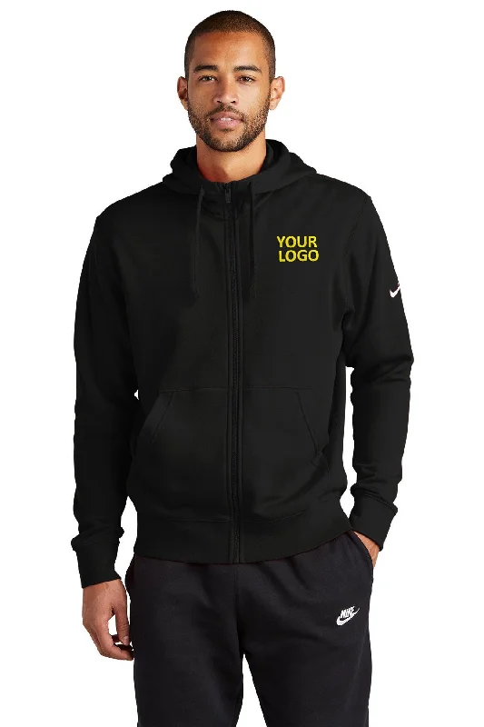 Nike Club Fleece Custom Zip Hoodies, Black Street