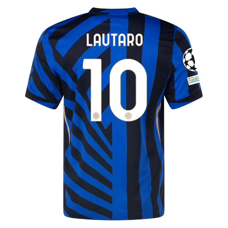 Nike Inter Milan Lautaro Martínez Home Jersey w/ Champions League + Scudetto Patch 24/25 (Lyon Blue/Black) Street