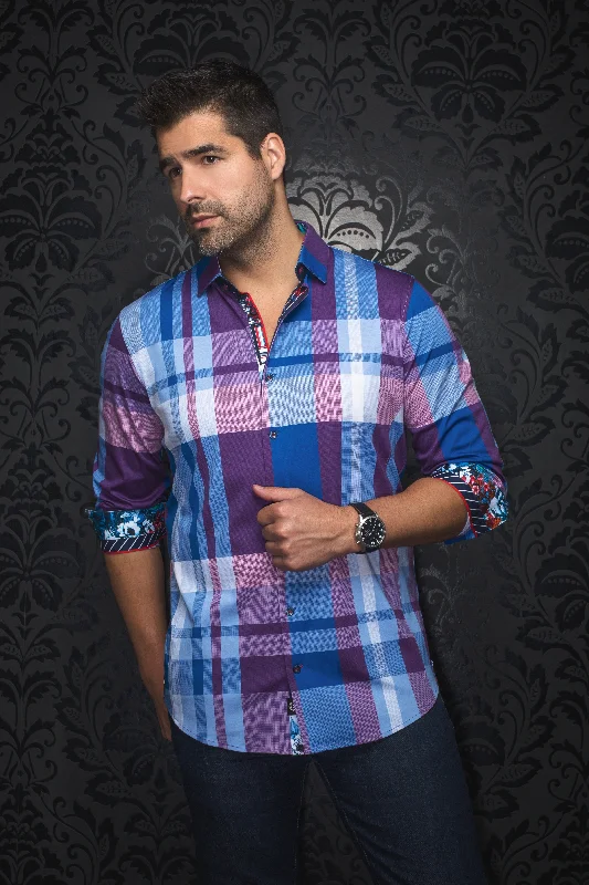 Au Noir Stretch Shirt | Beethoven Fuchsia Stylish Men's Tropical 