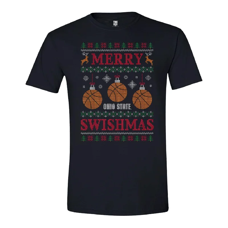 Ohio State Buckeyes Merry Swishmas T-Shirt Modern Men's Geometric