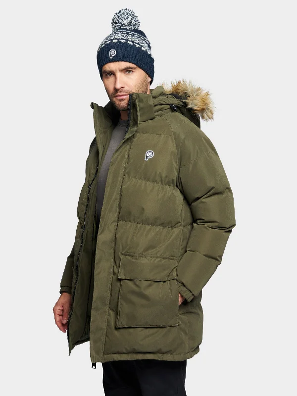 P Bear Puffer Jacket in Forest Night Relaxed Men's Australian 