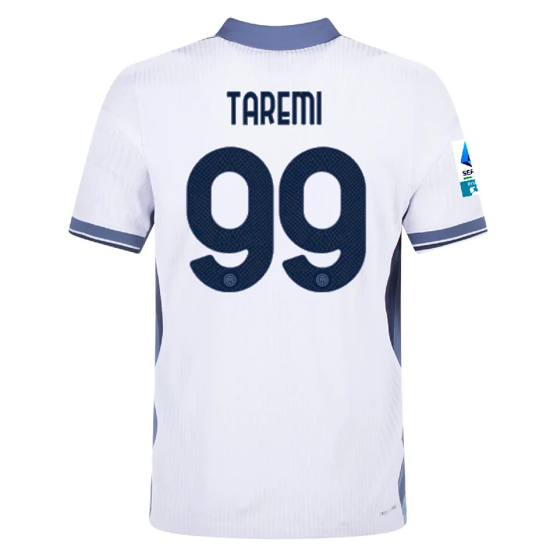 Nike Inter Milan Authentic Mehdi Taremi Away Jersey w/ Serie A + Scudetto Patch 24/25 (White/Silver) Traditional Men's Wool