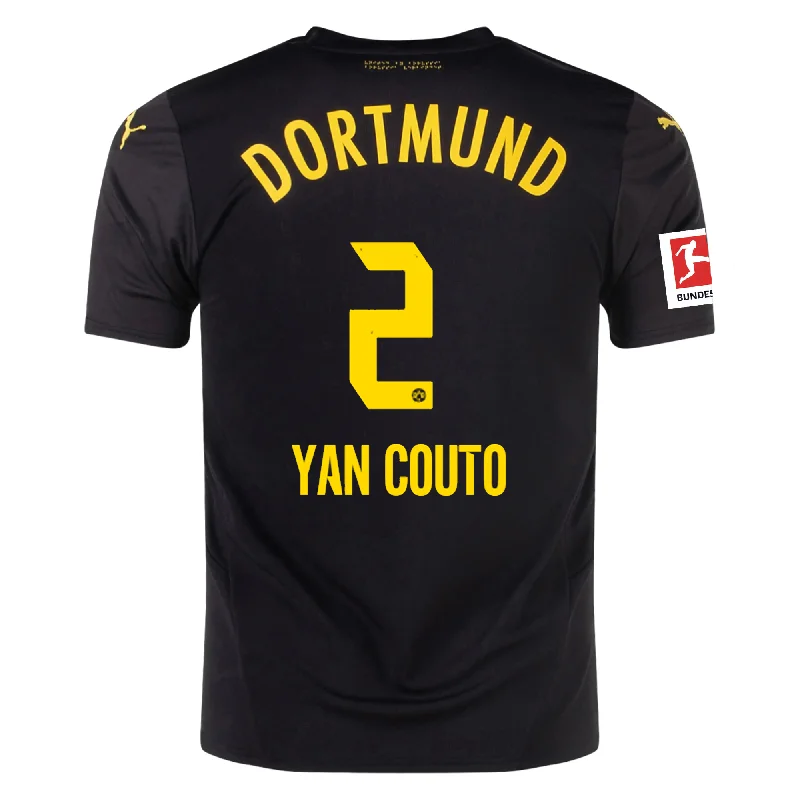 Puma Borussia Dortmund Yan Couto Away Jersey w/ Bundesliga Patch 24/25 (Puma Black/Faster Yellow) Organic