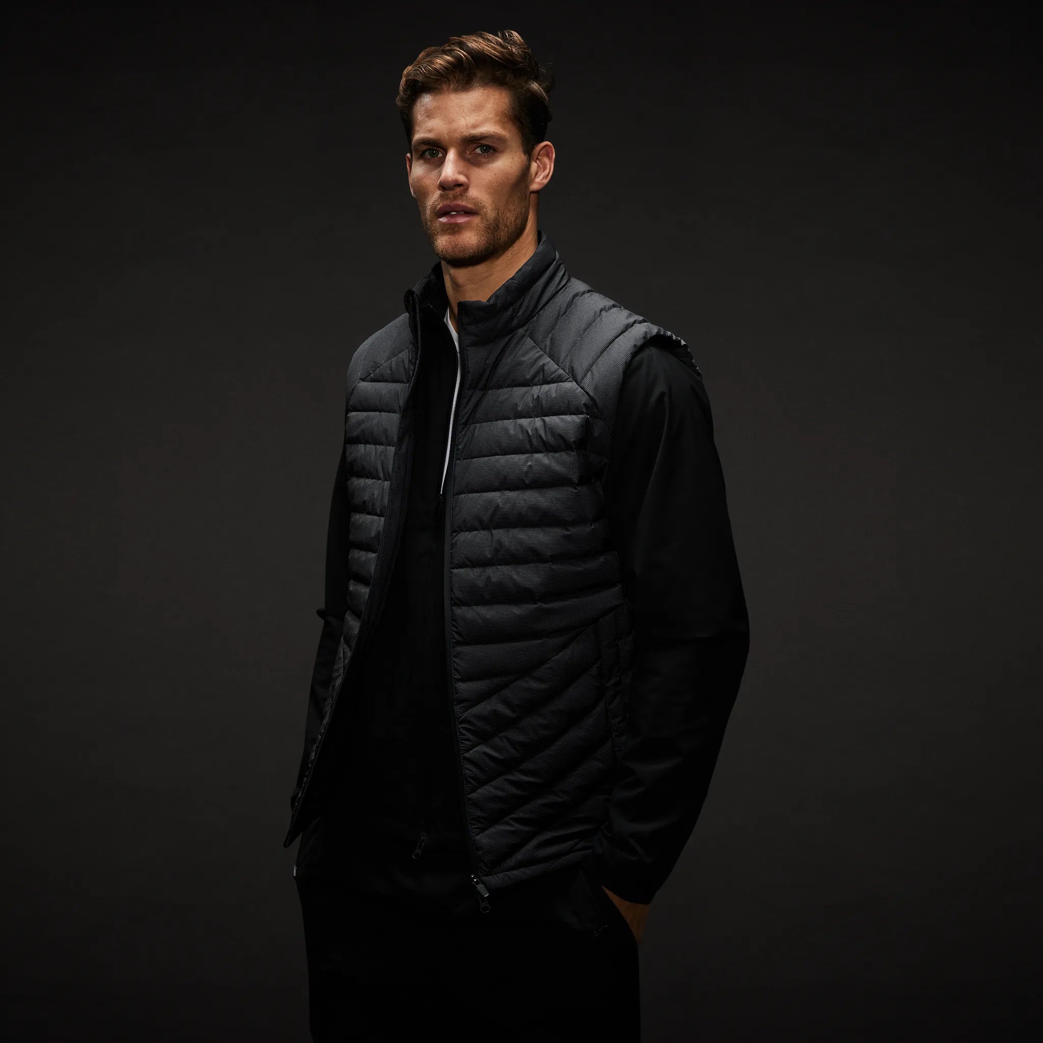 Ultralight Puffer Vest with Dyneema®. Black edition Modern Men's Geometric