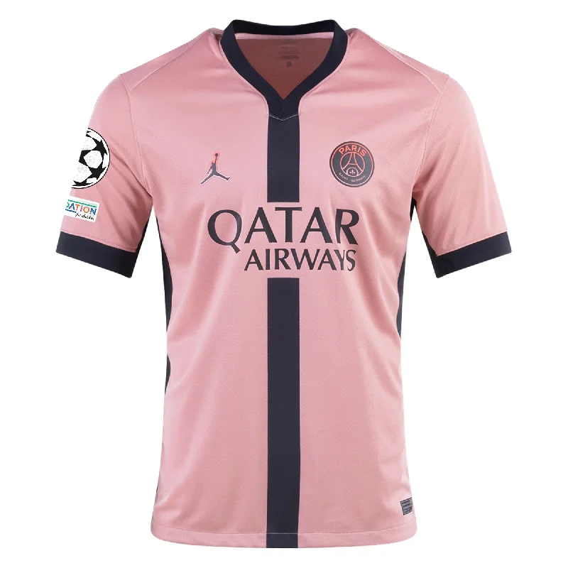 Nike Paris Saint-Germain Third Jersey w/ Champions League Patches 24/25 (Rust Pink/Black) Monochromatic All