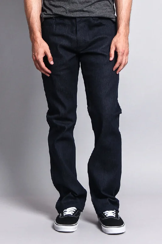 Men's Straight Fit Raw Denim Jeans (Raw Indigo) Sophisticated Men's French