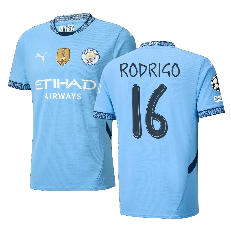 Puma Manchester City Rodrigo Home Jersey w/ Champions League + Club World Cup Patch 24/25 (Team Light Blue/Marine Blue) Lumberjack