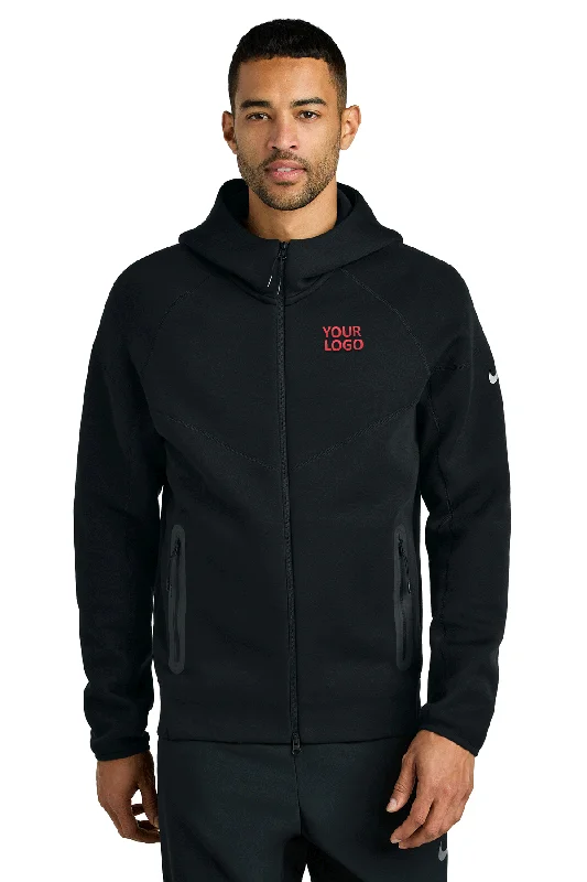 Nike Tech Fleece Full-Zip Custom Hoodies, Black Elegant Men's Cashmere