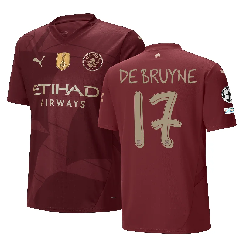 Puma Manchester City Kevin De Bruyne Third Jersey w/ Champions League + Club World Cup Patch 24/25 (Dark Jasper) Hip Men's Retro