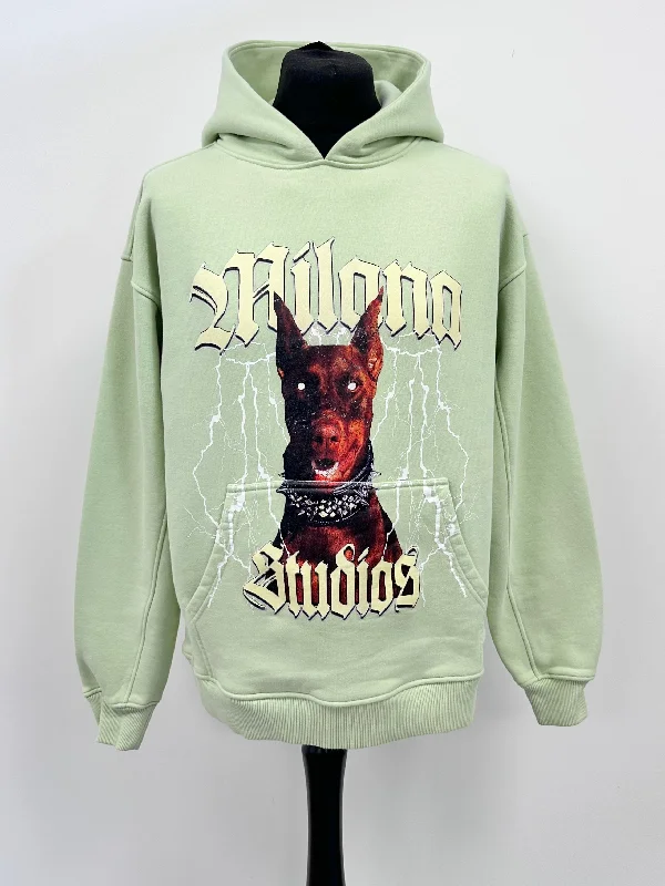 Matcha Green Heavyweight Graphic Hoodie. Tough Men's Tactical