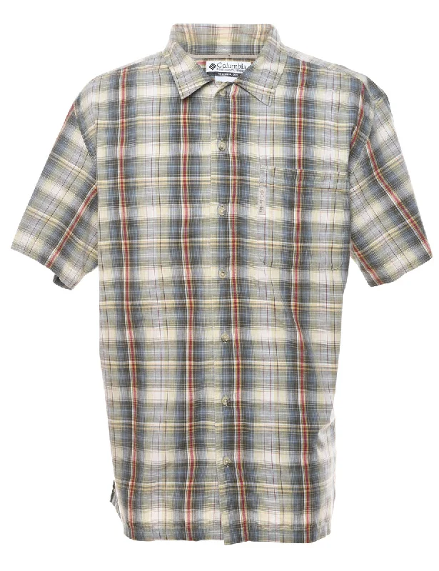 Columbia Short Sleeve Checked Shirt - L Stylish Men's Neon