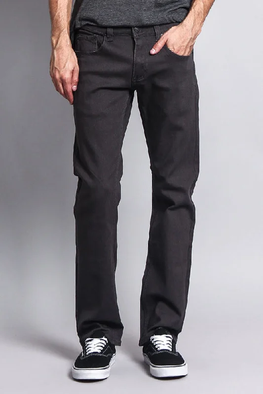 Men's Slim Fit Colored Jeans (Charcoal) Unique Men's Upcycled