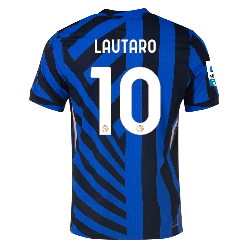 Nike Inter Milan Authentic Lautaro Martínez Home Jersey w/ Serie A + Scudetto Patch 24/25 (Lyon Blue/Black) Streetwear Style