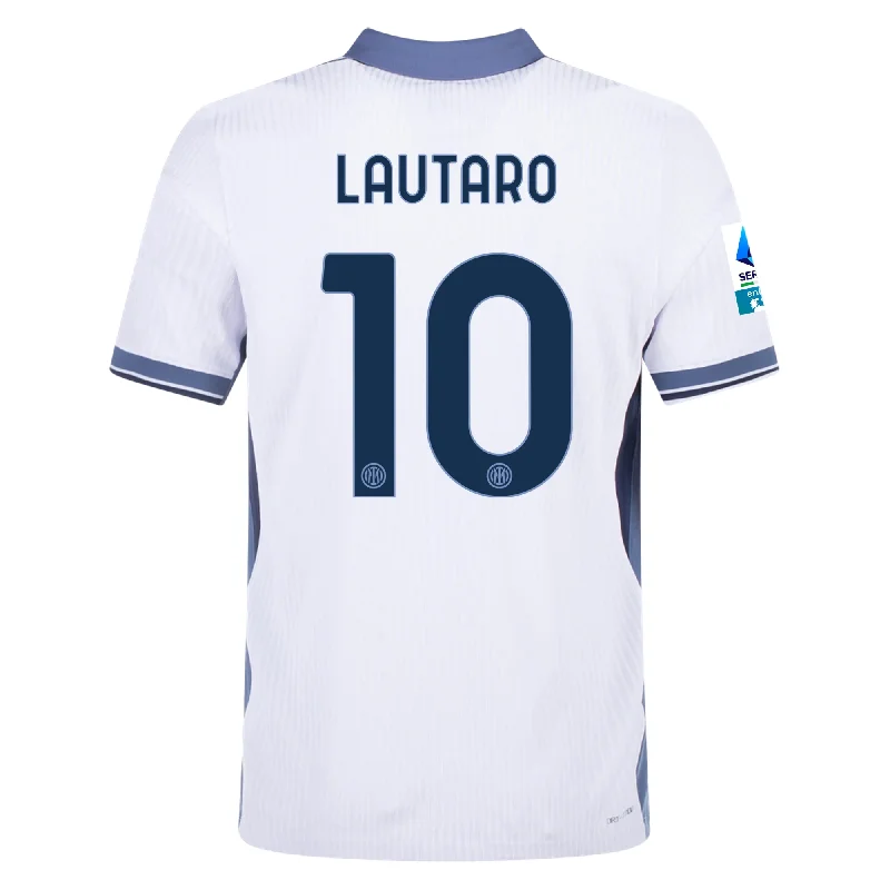 Nike Inter Milan Authentic Lautaro Martínez Away Jersey w/ Serie A + Scudetto Patch 24/25 (White/Silver) Gym