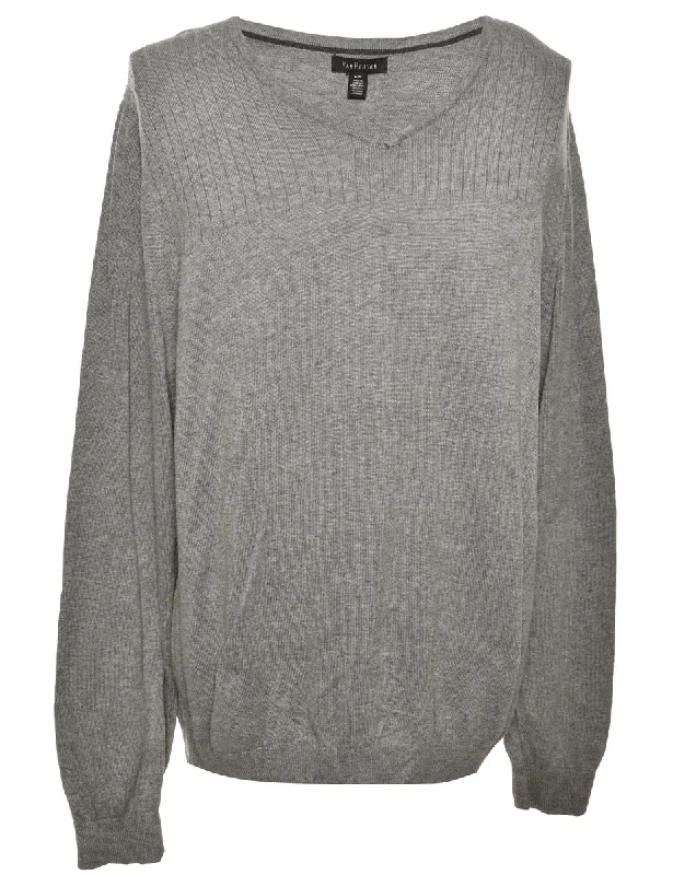 Dark Grey Van Heusen Jumper - L Gym