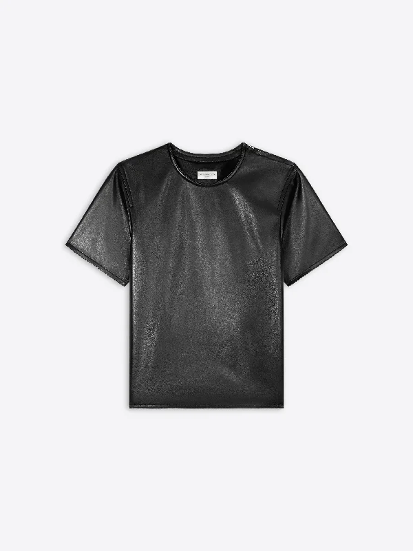 Leather tee Polished Men's Satin